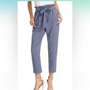 GRACE KARIN Women's Cropped Paper Bag Waist Pants with Pockets